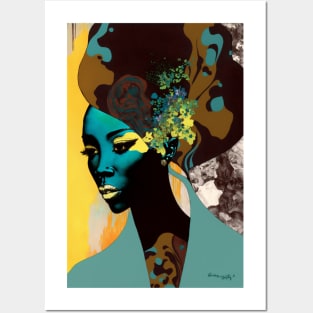 Woman with flowers in her hair. Posters and Art